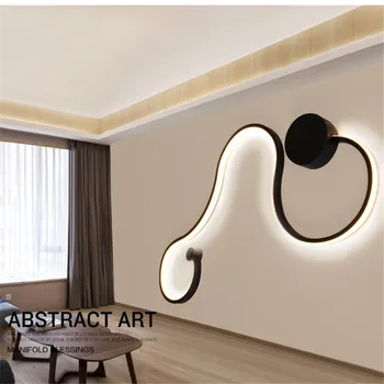 Moderne kreative snake-formet væglamper soveværelse korridor hotel indvendige belysning, inventar 90-220V led væglampe Gratis Fragt