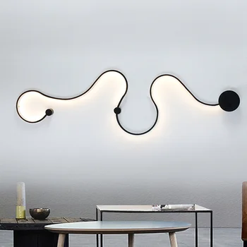 Moderne kreative snake-formet væglamper soveværelse korridor hotel indvendige belysning, inventar 90-220V led væglampe Gratis Fragt