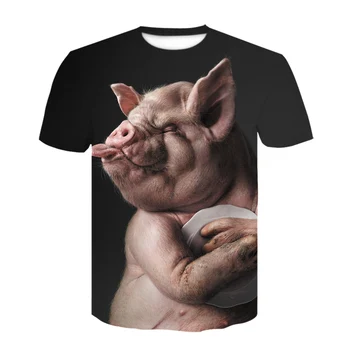 Nyhed 2019 Nye Mode Brand T-shirt Mænd/Kvinder Sommeren dyr svin 3d-Tshirt Print t-shirt, Toppe, t-Shirts fremmed ting, sjove shirt
