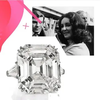 Choucong Smaragd cut 8ct diamant ring i 925 Sterling Sølv Cz Bijou Engagement Bryllup Band Ringe til kvinder, Brude Fest Smykker