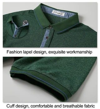 Sommeren Nye Polo Shirt Mænd Plus Fedt Revers Business Polo Shirt Ensfarvet Behageligt Stof Kvalitet Short Polo Shirt