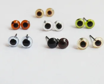 70pcs/masse nye arrvial 6/8/10/12/14/16mm glas toy øjne med pin-kode til diy håndværk maerials--color option