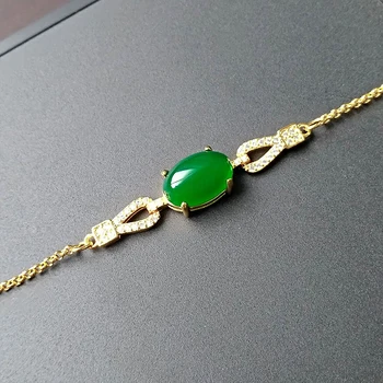 HuiSept Luksus Kvinder Armbånd af 925 Sølv Smykker Skabt Emerald Zircon Sten Tilbehør til Bryllup Engagement Armbånd