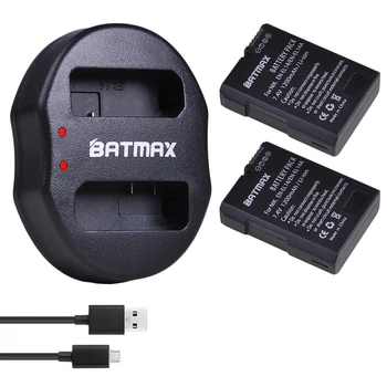 Batmax 2Pc EN-EL14 DA-EL14A Kamera Batteri akku+Dual USB Oplader til Nikon P7800,P7700,P7100,P7000,D5600,D5500,D5300,D5200,D3200
