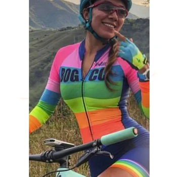 Kafitt Pro Team Triathlon Sæt Kvinders Cykling Jersey Buksedragt Rød langærmet Macaquinho Ciclismo Feminino Cykel, der Passer 20D Gel Pad
