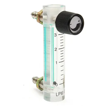 0-3LPM 93mm Akryl Gas, Luft, Ilt flowmeter Med reguleringsventil Metal Stik Med 0,1 Mpa Akryl forniklet Messing