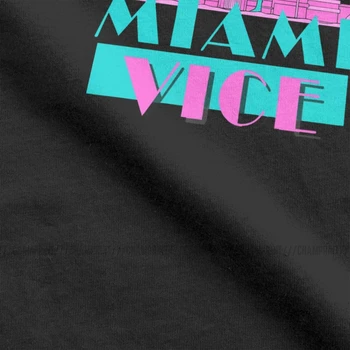 Miami Vice 80'er Retro Filmens Mænd er T-Shirts Vaporwave Casual t-Shirts Kort Ærme Rund Krave T-Shirts Ren Bomuld Grafisk Tøj