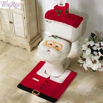 FENGRISE Jul Toilet Dække Tæppe Glædelig Jul Dekoration til Hjemmet Xmas Badeværelse Indretning Jul 2020 Happy New Year 2021