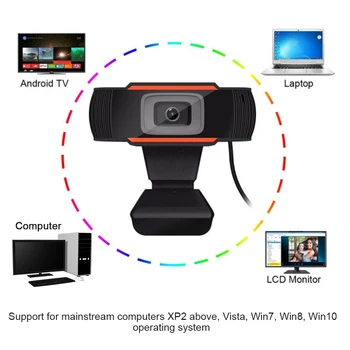 1080P Webcam med autofokus Reduktion USB2.0 Web-Kamera Indbygget Støj Mikrofon Kameraer til Mac Skype, Youtube, Android TV, Computer