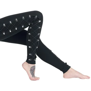 JAYCOSIN Kvinder Mode Gotiske Lady Side Lace-Up Leggings Sorte Skinny Pander Bukser Solid Farve træningsbukser Sweatpants Riding