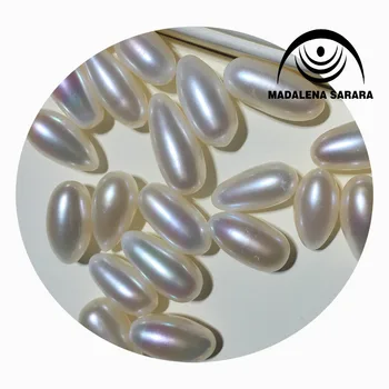 MADALENA SARARA 8-9mm AAA ferskvandsperle Lange Ris Form Pearl Perle Diy Smykker at Gøre 5pcs/masse