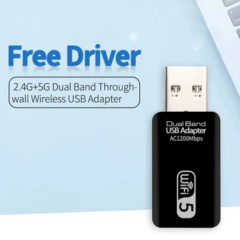 WD-4601AC 1200Mbps USB Wifi Network Card Adapter 2,4 G/5G Dual-Band Wireless-Modtageren Dongle til Desktop, Laptop netværkskort