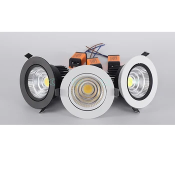LED Spotlight Loft lampe AC85-265V 3W 5W 7W 12W 15W Aluminium forsænket COB runde downlights led-panel lys Indendørs Belysning