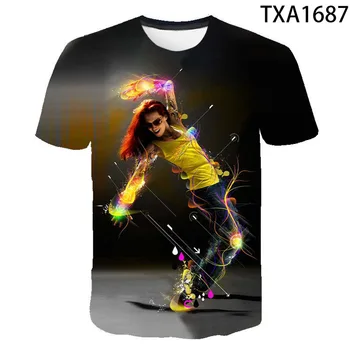 Street Dance 3D Printet Populære Sanger Dans T-shirt til Mænd, Kvinder, Børn Hip hop Tee Break dance Streetwear T-shirt, Toppe Tøj