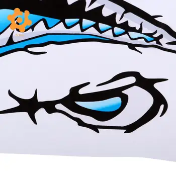 2 Stykker Store 3D-Haj Tænder, Mund, Øjne Mærkater Mærkat-Kajak-Fiskeri Båd, Jolle Bil Kofanger Grafik Tilbehør - Vælg Farver