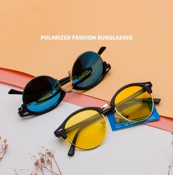 Hot Polariserede Solbriller Mænd Populært Mærke Design Retro Kvinder Sommer Stil Sol Briller Nitte Ramme Farverige Nuancer Belægning