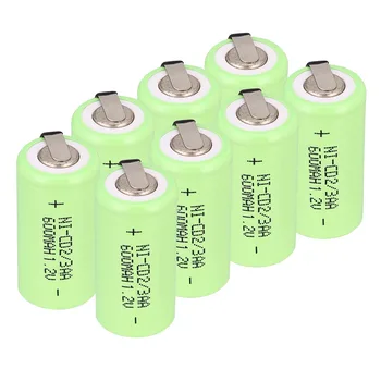 2~16Pcs Anmas Magt 1,2 V 600mAh Ni-CD 2/3 AA ni-cd Genopladelige Batteri Grøn Farve