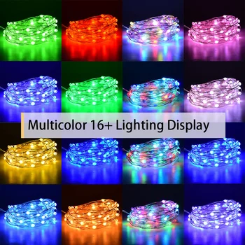 RGB LED kobbertråd Lys RGBW LED Fe String Lys 2020 Ny Christmas Tree Decor LED-Lys 3-20M USB-Fjernbetjening Lys