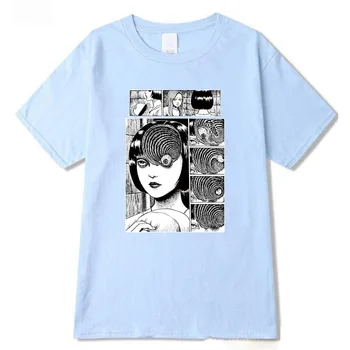 Manga Junji Ito T-Shirts Japansk Anime Horror Piger Shirt Grafiske Tees Harajuku