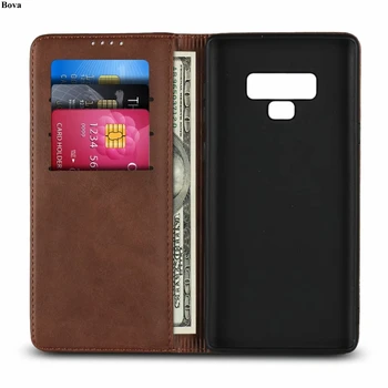 Premium Læder taske til Samsung Galaxy Note 9 N9600 N960F N960U kortholderen magnetisk tiltrækning Flip case Pung Sag