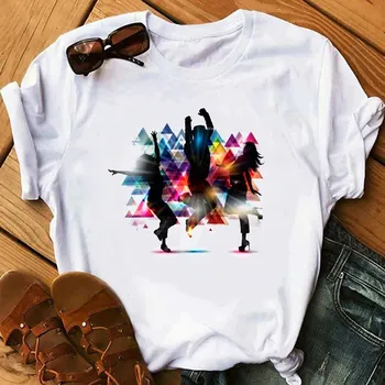 Kvinder rainbow zumba Dans elsker hip hop Harajuk Print T-shirt, Toppe I 2020, Sommer Mode kortærmede T-shirt Pige,Drop Skib