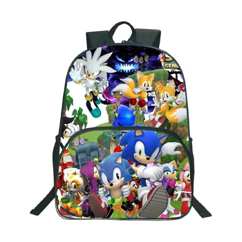 Sonic Rygsæk Mode Populære Mønster Laptop Backpack Børn Drenge Piger Skoletasker Teens Skoletaske
