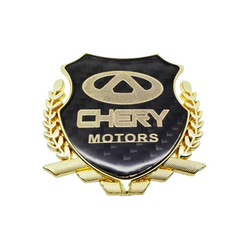 Metal-Carbon-Fiber Bil Logo Klistermærke Holdbar Dekoration Til Chery Fulwin QQ Tiggo A1 A3 A5 Amulet Fora Bil Tilbehør