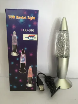 2020 Ny 3D-Raket Multi Farve Skiftende Lava Lampe RGB LED Glitter Party Humør Nat Lys Julegave Sengen Nat lampe
