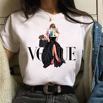 Vogue Tshirt Fashion Kvinder T-Shirt Kvindelige Harajuku Ulzzang Tshirt Sommer-Toppe-Shirt af 90'erne pige T-shirt Grafiske t-Shirts Ny