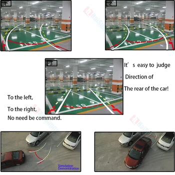 Bil Intelligent Dynamisk Forløb Vejledning til Flytning af printeren Parkering Linie bagfra Omvendt Backup Spor Kamera For Android DVD-Skærm