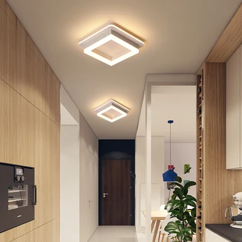 Ny Runde Design-LED-loftslampe Korridor Art Gallery Dekoration Foran Balkon Lampe Hvid Sort Lamparas De Techo Plafondlamp