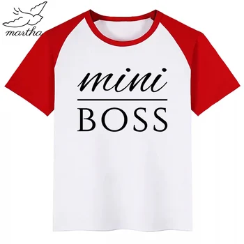 Mini Boss Børn Tegnefilm Sjove Baby Dreng, Kids Mini Boss T-Shirt Mode Tegnefilm kortærmet T-shirt Tøj Sjove Tshirt