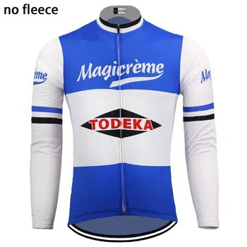 Retro Belgien team cycling Jersey med lange ærmer fleece vinter & ingen fleece klassiske go pro cycling tøj maillot ciclismo mtb