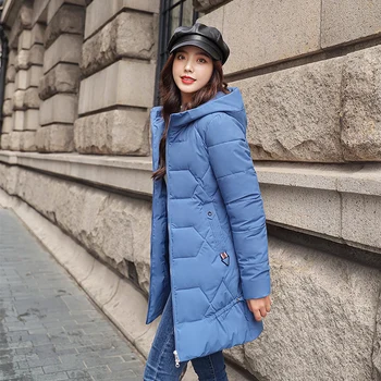 Kvinder er vinter jakke mode 2020 ny koreansk mid-længde polstret jakke kvinders ned polstret jakke tykke slim fit jakke