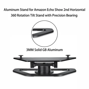 Hjem Justerbare Beslag Holdbar Aluminium Stativ Sort Office 360 Graders Rotation Indehaveren Base Mount Til Amazon Echo Vis 2nd