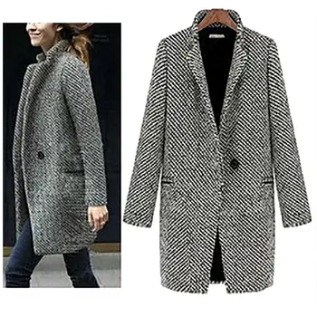 Kvinder frakke med Lange ærmer elegante Efterår og Vinter Kvinder Solid Farve Slim Fit Cardigan Varm Tykkere Ulden Midi-Frakke kvinde jakke 2020