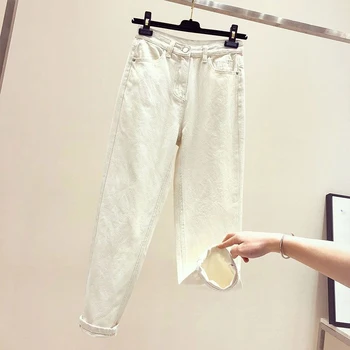 Boyfriend Jeans Kvinder, Høj Talje Løs Casual Ankel-længde Denim Bukser Nye 2020-koreansk Stil Vintage Harem Jean Bukser Kvinde P730