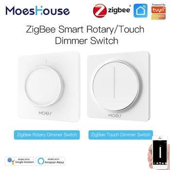 Nye ZigBee Smart Roterende/Touch Lysdæmper Skifte Smart Liv/Tuya APP Fjernbetjeningen Fungerer sammen med Alexa, Google Voice-Assistenter EU
