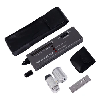 Bærbare Diamant Tester Pen med 60X LED Tændte Lup luplamper Combo B36D