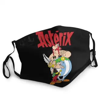 Genanvendelige Asterix Og Obelix Med Idefix Maske for Ansigtet Voksen Unisex Manga Maske Mænd Kvinder Anti Haze Beskyttelse Åndedrætsværn Dæmpe