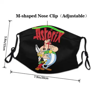 Genanvendelige Asterix Og Obelix Med Idefix Maske for Ansigtet Voksen Unisex Manga Maske Mænd Kvinder Anti Haze Beskyttelse Åndedrætsværn Dæmpe