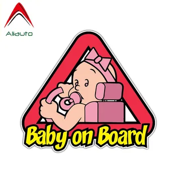 Aliauto Sjov Bil Mærkat Søde Baby om Bord Advarsel Tilbehør PVC Decal Personlighed for Renault, Opel, Seat, Vw Nissan,15cm*13cm