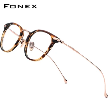 FONEX Acetat Titanium Briller Ramme Mænd Pladsen Recept Nærsynethed Optiske Briller Kvinder Briller koreanske Brillerne 839