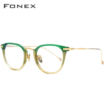 FONEX Acetat Titanium Briller Ramme Mænd Pladsen Recept Nærsynethed Optiske Briller Kvinder Briller koreanske Brillerne 839