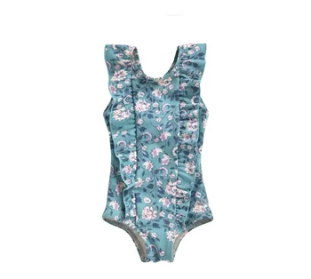 1 STYKKE svømme bærer piger tøj blomst mønster shorts+shirts piger flæsekanter udstyr thanksgiving kids tøj badetøj