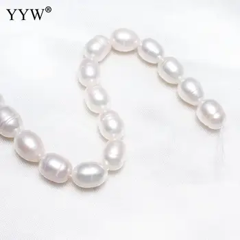 Naturlige Hvidt 10-11mm Ris Freshwater Pearl Perler, Kvalitet Naturlige Perler til Smykker at Gøre DIY Strand 15 Tommer