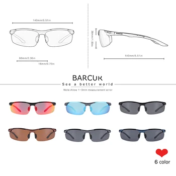 BARCUR Design af Aluminium, Magnesium Solbriller Ramme Mænd Rektangel Ultralet Øje Sport Briller