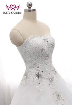 Smukke Krystal Bolden Kjole brudekjoler Nye Plus Size Off Skulder Arabiske Perlebesat Luksus Bryllup Kjole bruden Kjole WX0006