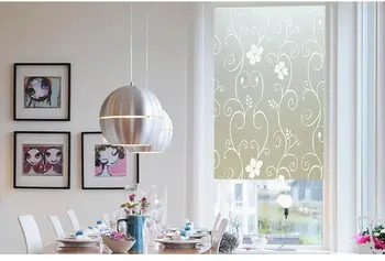 90cmx4m Hvid Sort Blomst window film Farvede Glas Vindue Folie Beskyttelse af Privatlivets fred vindue, Dekorative stickers til Hjemmet indretning