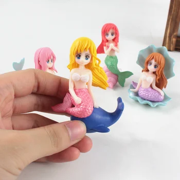 4stk Little Mermaid Aquarium Dekorationer Bonsai Pynt til firmafest Hjem 5cm--6,5 cm